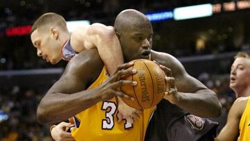 Shaquille O'Neal, durante un partido con los Lakers.