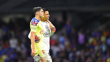 Israel Reyes and Luis Malagon of America during the game Cruz Azul vs America, corresponding to Round 07 of the Torneo Apertura 2023 of the Liga BBVA MX, at Azteca Stadium, on September 02, 2023.
<br><br>
Israel Reyes y Luis Malagon de America durante el partido Cruz Azul vs America, correspondiente a la Jornada 07 del Torneo Apertura 2023 de la Liga BBVA MX, en el Estadio Azteca, el 02 de Septiembre de 2023.