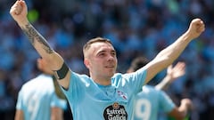 Iago Aspas celebra un gol con el Celta.