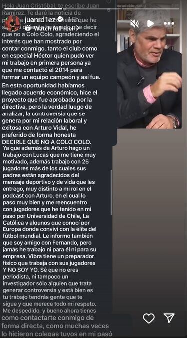 “Habíamos llegado a acuerdo, pero por mi relación con Vidal decidí decirle que no a Colo Colo”