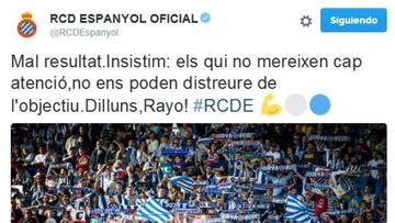Tweet del Espanyol.