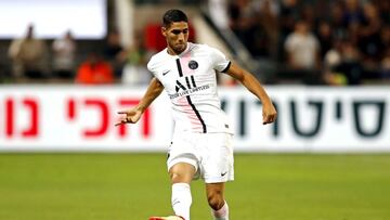 Tel Aviv (Israel), 01/08/2021.- Achraf Hakimi of PSG in action during the French Supercup Trophee des Champions soccer match between Lille OSC and Paris Saint-Germain (PSG) at the Bloomfield Stadium in Tel Aviv, Israel, 01 August 2021. EFE/EPA/Atef Safadi