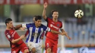 Vela, en el partido ante el Getafe.