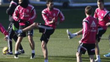 Arbeloa, en el entrenamiento.