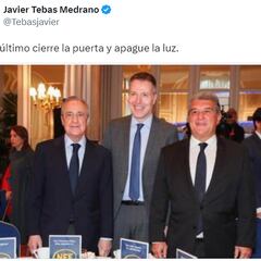 Tebas se mofa de la Superliga: “Que el último cierre la puerta...”