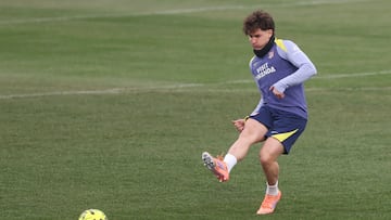 Julián Alvarez, en el entrenamiento del Atlético.