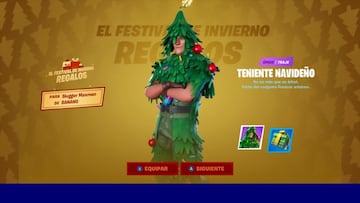 Recibimos el skin Teniente Navide&ntilde;o y el accesorio mochilero Reacondicionado