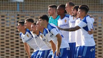 El once del Real Zaragoza en el primer amistoso contra el Deportivo Aragón.