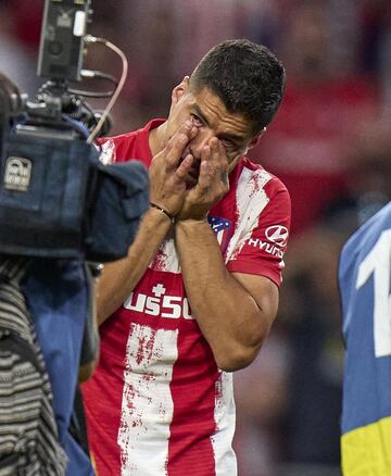 Luis Suárez durante su despedida.
