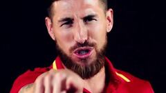 Sergio Ramos en el videoclip de La Roja Baila