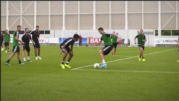 Cuadrado le rompe la cintura Cuadrado en entrenamiento