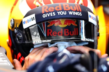 Verstappen preparándose para la clasificación del GP de Hungría. 