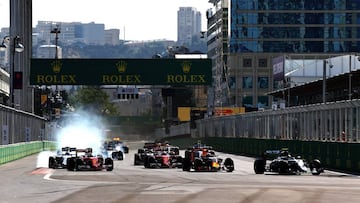 Salida del GP de Europa en Bakú.