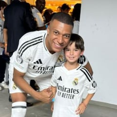 La felicidad del hijo de Courtois tras conocer a Mbappé