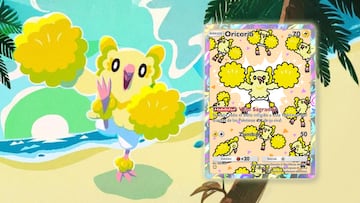 pokemon tcg pocket guardianes celestiales oricorio estilo animado tipo electrico