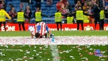 Koke fue uno de los protagonistas de la Copa del rey al colocar la bandera rojiblanca en el centro del campo del Bernabéu tras ganar el trofeo.