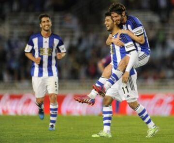 3-0. Carlos Vela celebro el tercer tanto con Granero.