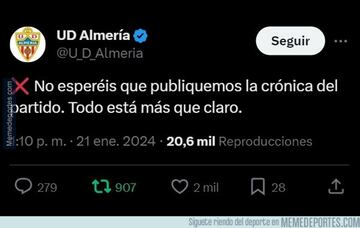 Aluvión de memes tras la polémica del Madrid - Almería