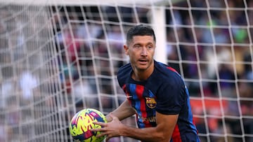 Robert Lewandowski during the match between FC Barcelona and RCD Espanyol, corresponding to the week 15 of the Liga Santander, played at the Spotify Camp Nou, in Barcelona, on 30th December 2022. (Photo by Joan Valls/Urbanandsport /NurPhoto via Getty Images)