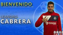 Getafe anuncia a Leandro Cabrera como nuevo jugador azul&oacute;n. 
