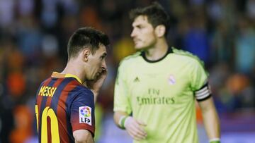 Messi y Casillas, en la final de la Copa del Rey de 2014.