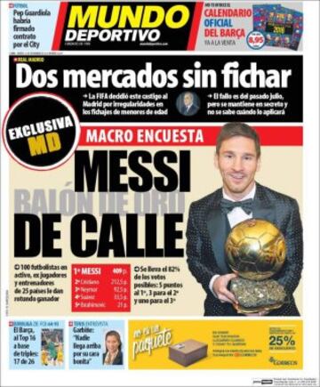 Portadas de la prensa mundial