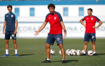 Idiakez, durante un entrenamiento con el Leganés.