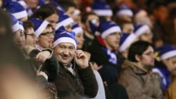 Las gradas del estadio de Riazor, durante el encuentro entre el Deportivo de la Coruña y el Eibar.