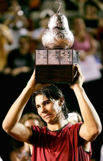 Rafa Nadal en el Torneo de Acapulco 2005, ganó Álbert Montañés por 6-1, 6-0.