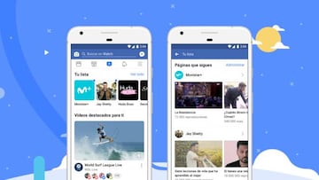 La interfaz de Facebook Watch en Espa&ntilde;a