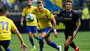 Iván Alejo, ante el Girona.
