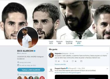 Isco da 'me gusta' a un tuit contra Solari y después lo borra