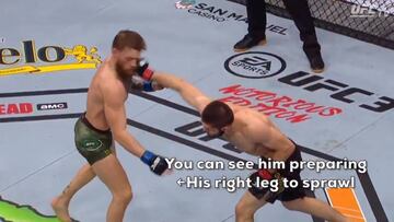 Dicen que es el golpe que decidió el combate: derechazo brutal de Khabib a McGregor