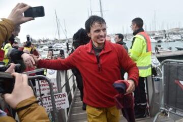 Didac Costa celebra la llegada a Les Sables-d'Olonne, al Oeste de Francia. 