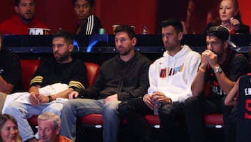 Inter Miami players Lionel Messi, Jordi Alba, Luis Suarez, and Sergio Busquets all attended Game 4 of the Heat vs Celtics playoff on Monday.