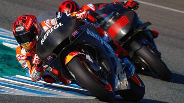 M&aacute;rquez y Lorenzo en los test de Jerez.