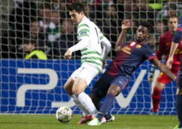 Miku con el Celtic (Escocia) debut車 en la Champions en la temporada 2012-2013.