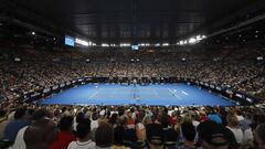 Imagen de la pista Rod Laver Arena de Melbourne durante la final del Open de Australia entre Roger Federer y Marin Cilic.