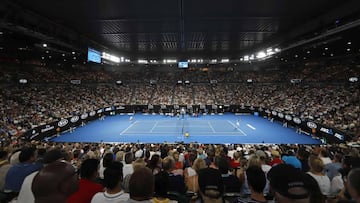 Imagen de la pista Rod Laver Arena de Melbourne durante la final del Open de Australia entre Roger Federer y Marin Cilic.