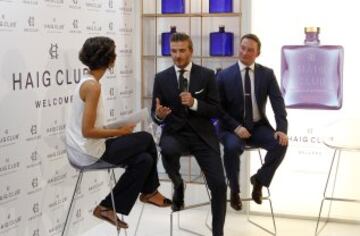 David Beckham y el actor Alex González durante el acto publicitario de Haig Club.