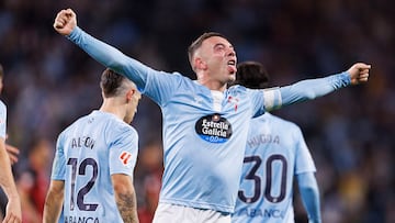 Iago Aspas durante un partido de LaLiga EA Sports contra el Mallorca.