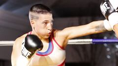 Melania Sorroche durante un combate.
 