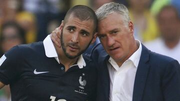 Karim Benzema y Didier Deschamps.