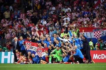 Los jugadores croatas celebraron la clasificación para la final del Mundial.