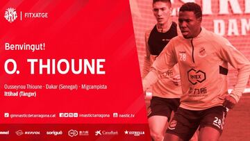 El Nàstic avanza trabajo y cierra la llegada de Ouseynou Thioune