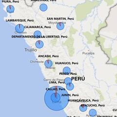 Mapa de casos por coronavirus por departamento en Perú: hoy, 9 de abril