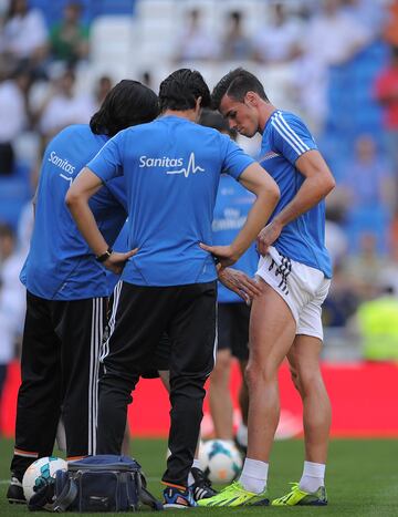Bale missed four games because of two injuries: to his left quadriceps and right quadriceps.