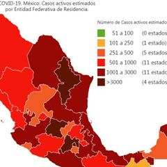 Mapa y casos de coronavirus en México por estados hoy 17 de julio