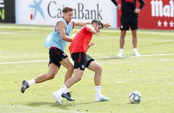 Llorente y Morata durante el entrenamiento.
 