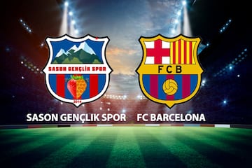 El Barcelona aparece por partida doble con dos equipos turcos: el Sason Genclikspor y Ipsalaspor. El primer club no presenta las rayas de la parte superior derecha dado que aparece una monta?a, mientras que en la mitad inferior s que tiene el azulgrana con una fresa y el 2014. 